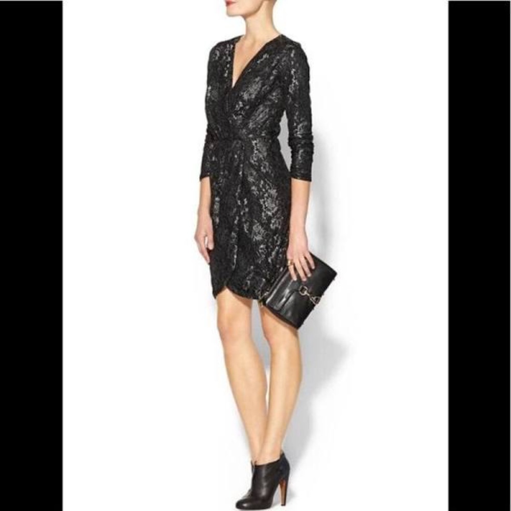 Sabine silver and black lace dress